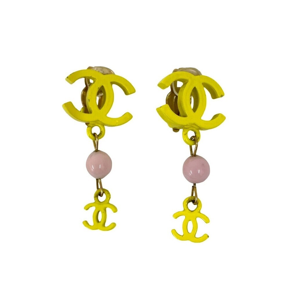 CHANEL Authentic Pink Logo Earrings - Picture 3 of 5